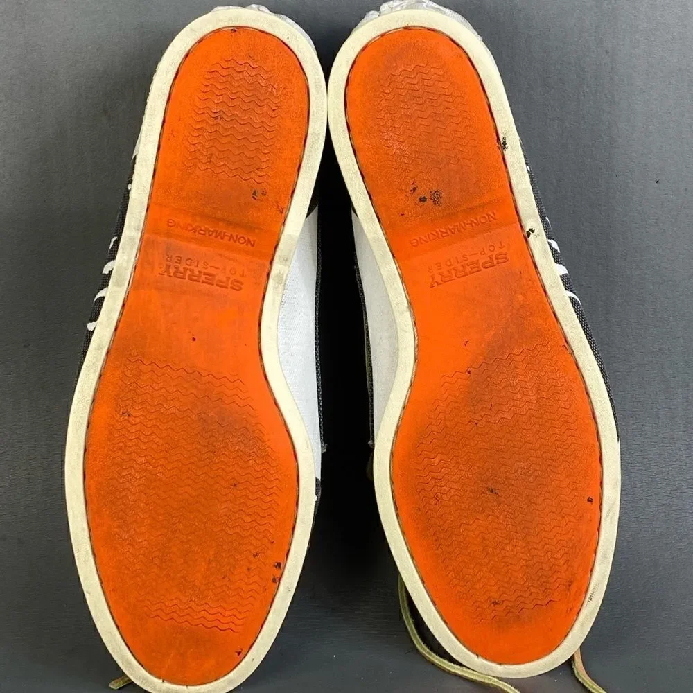 Sperry Top-Spider 2-Eye Hand Painted Rigger Navy/White boat shoes mens size 12